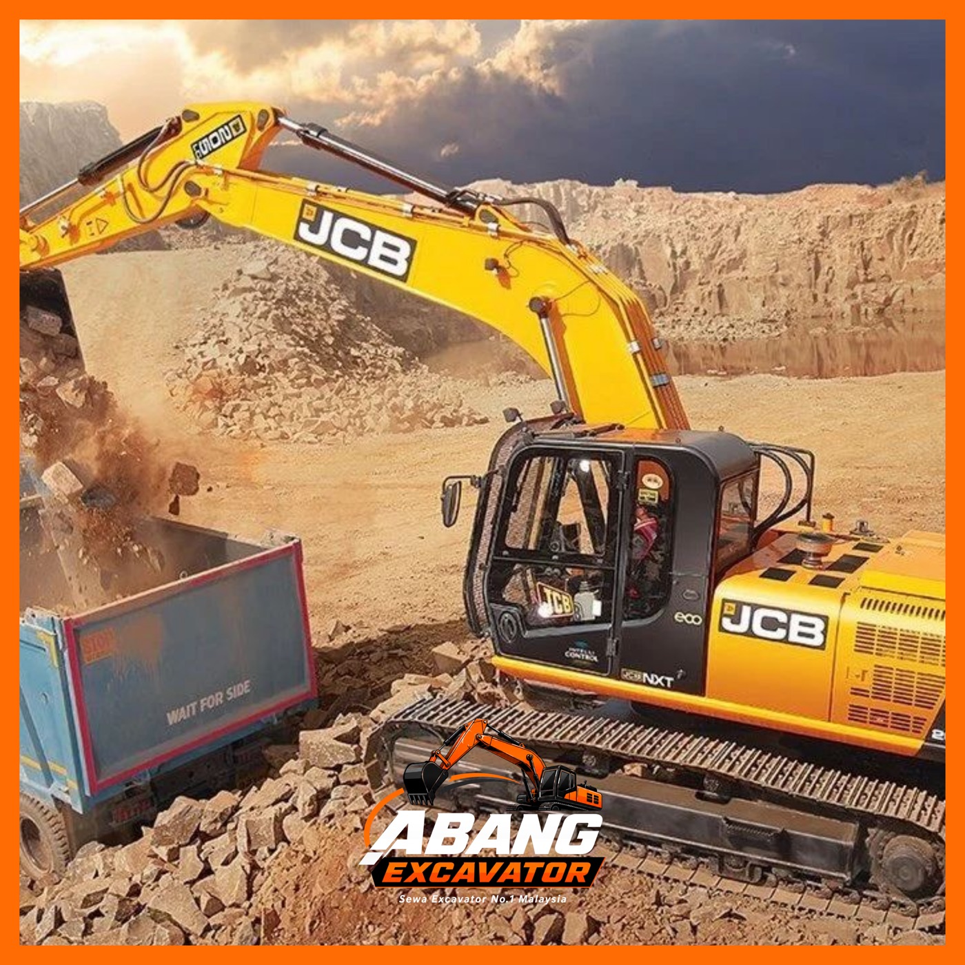 Volvo EC200 di tapak pembinaan rumah teres